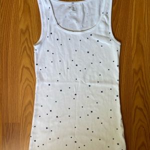 Gap Fitted Ribbed Tank White Blue Stars